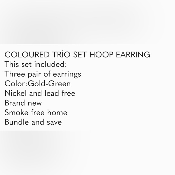 BNWT FRANCESCA’S TRIO SEAFOAM GREEN & GOLD TONE HOOP EARRINGS SET - Picture 3 of 3